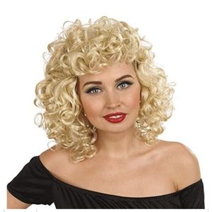 fun shack Blonde Bob Curly Wig, Platinum Short Curly Blonde Wig